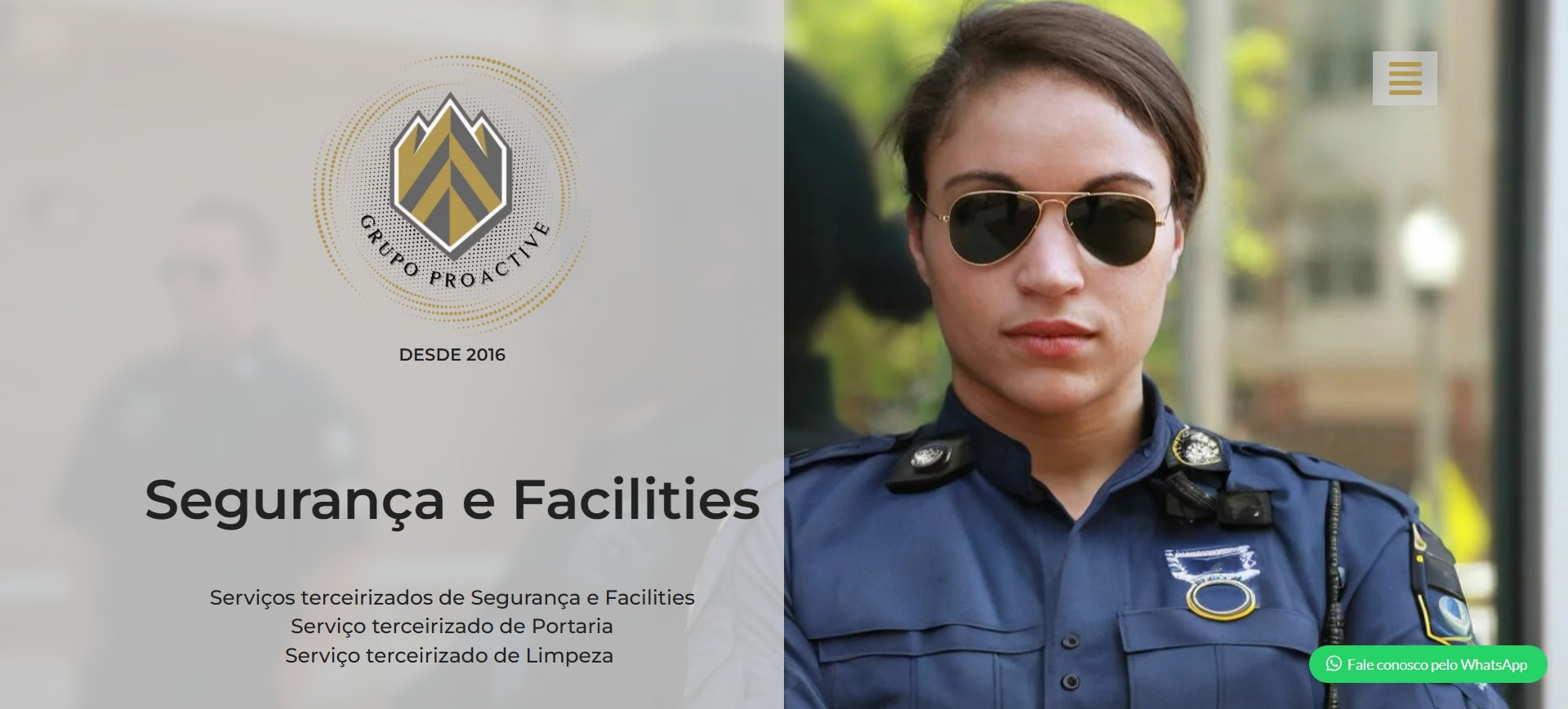 Captura da página inicial do site Grupo Proactive